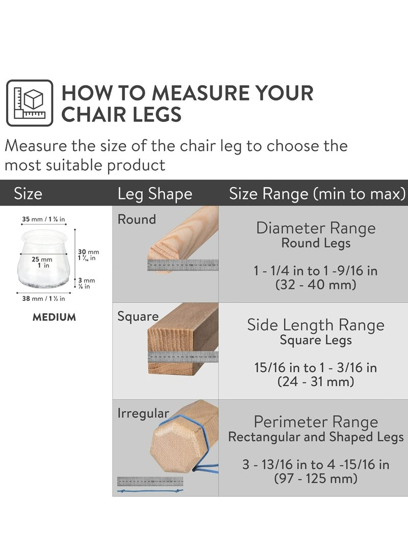 Loquat 8 Pcs Chair Leg Floor Protectors Chair Leg Covers Caps Furniture Pads for Hardwood Floors - Image 4