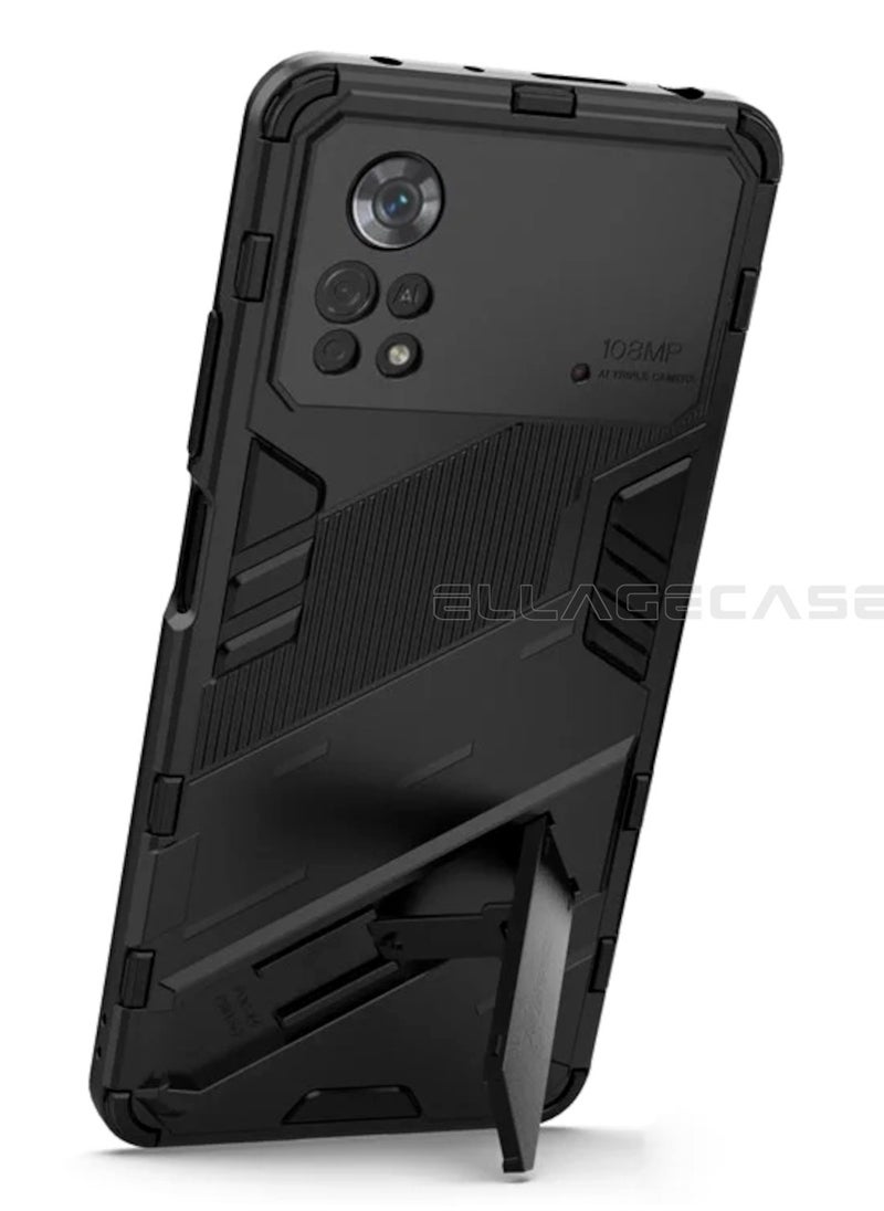 ELLAGECASE Shockproof Case for Xiaomi Poco X4 Pro 5G – Enhanced Protection, Built-in Magnetic Mount, Convenient Stand, Solid Camera Protection  - Image 2