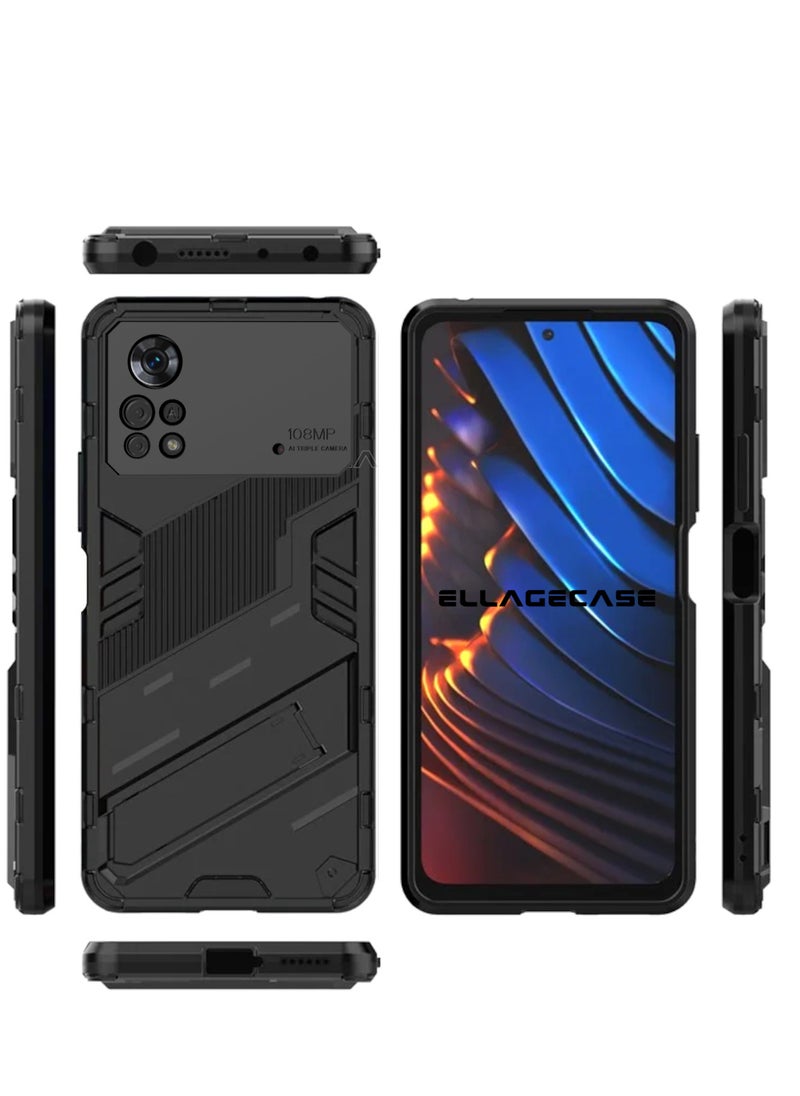 ELLAGECASE Shockproof Case for Xiaomi Poco X4 Pro 5G – Enhanced Protection, Built-in Magnetic Mount, Convenient Stand, Solid Camera Protection  - Image 3