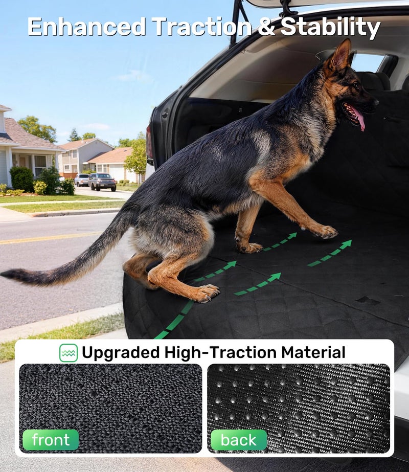 Zanch Heavy Duty SUV Cargo Liner for Dog, Cushioned Sides for Full Protection, Non-Slip Waterproof Cover for Dogs Hair Muddy Paws, Trunk Protector with 60/40 Split & Bumper Flap, M, Black - Image 4