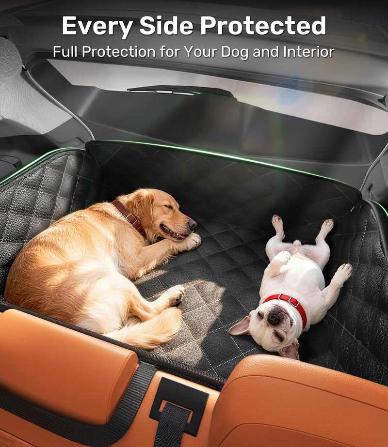 Zanch Heavy Duty SUV Cargo Liner for Dog, Cushioned Sides for Full Protection, Non-Slip Waterproof Cover for Dogs Hair Muddy Paws, Trunk Protector with 60/40 Split & Bumper Flap, M, Black - Image 3