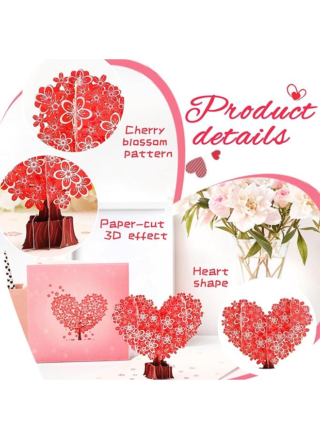 Lemon Pop Up Anniversary Cards Heart Tree Couple, 3D Handmade Cherry Blossom Romantic Love Letter, PopUp Wedding Birthday Card, Valentine's Day Card Gift for Wife, Husband, Her, Him, with Envelope  - Image 3