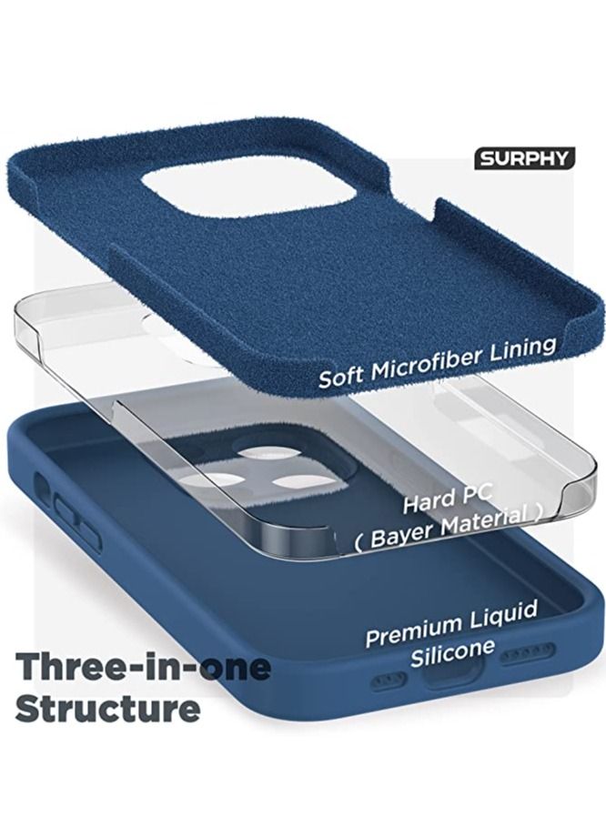 iPhone 14 Pro Max Case with Screen Protector, (with Camera Protection + Soft Microfiber Lining) Liquid Silicone Phone Case, Blue Jay - Image 4