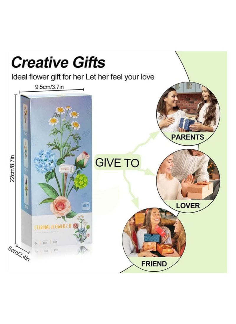 DMG TECH - Flower Bouquet Building Blocks, Mini Bouquet Building Sets, Flower Building Blocks, Artificial Flowers Building Toys, DIY Decoration Home, Botanical Collection Not Compatible with Lego(680pcs) - Image 1
