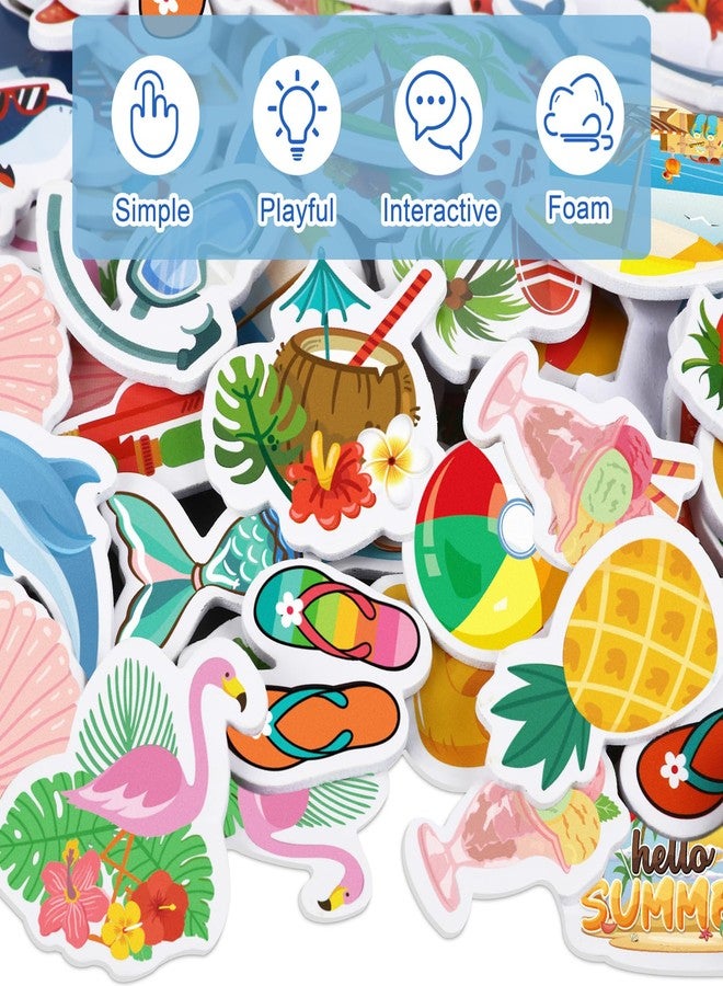 Fovths 24 Pack Summer Foam Picture Frame Kits DIY Frame Crafts Mermaid Theme Picture Frames with 300 Summer Stickers for Hawaiian Party Favors Birthday - Image 4