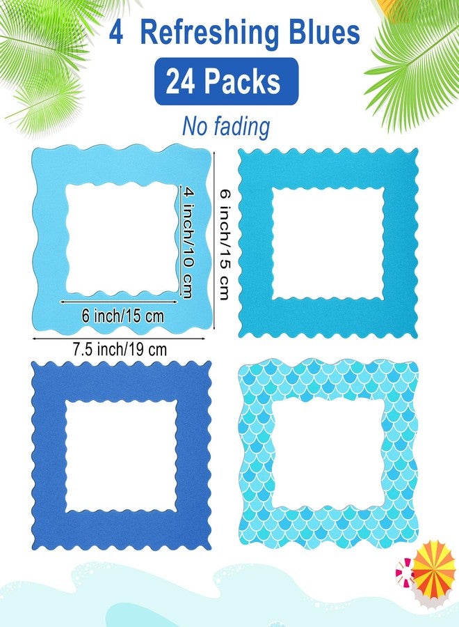 Fovths 24 Pack Summer Foam Picture Frame Kits DIY Frame Crafts Mermaid Theme Picture Frames with 300 Summer Stickers for Hawaiian Party Favors Birthday - Image 2