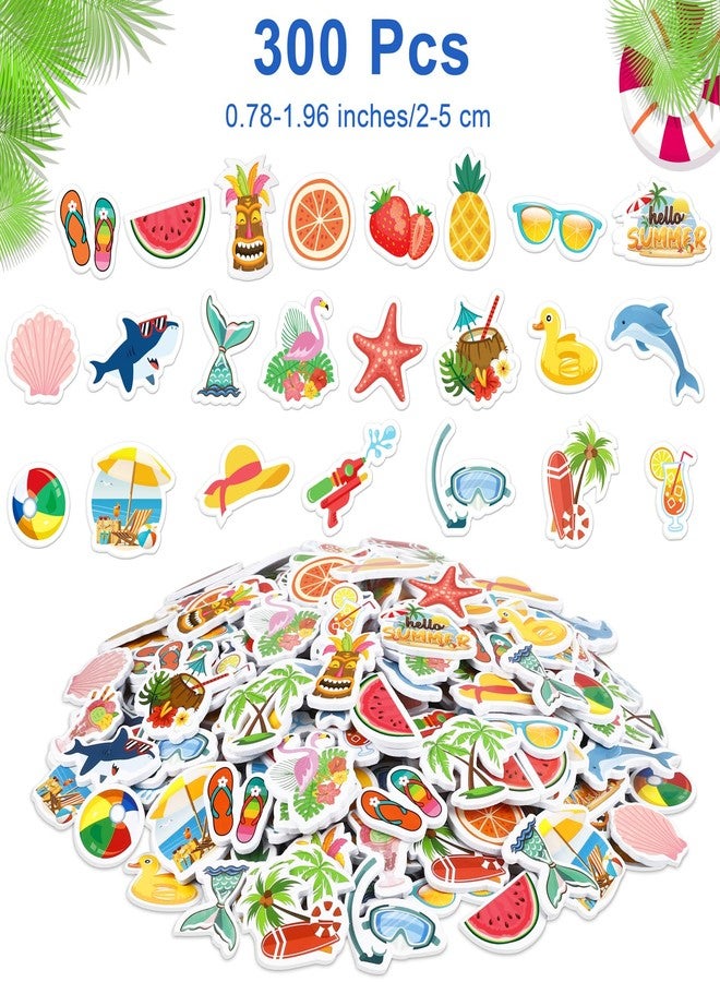 Fovths 24 Pack Summer Foam Picture Frame Kits DIY Frame Crafts Mermaid Theme Picture Frames with 300 Summer Stickers for Hawaiian Party Favors Birthday - Image 3