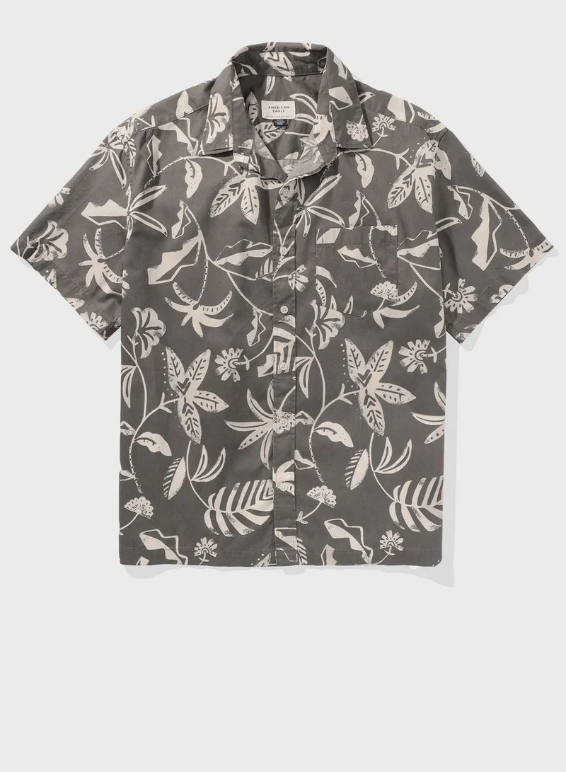 امريكان ايجل Floral Print Regular Fit Print Poolside Shirt