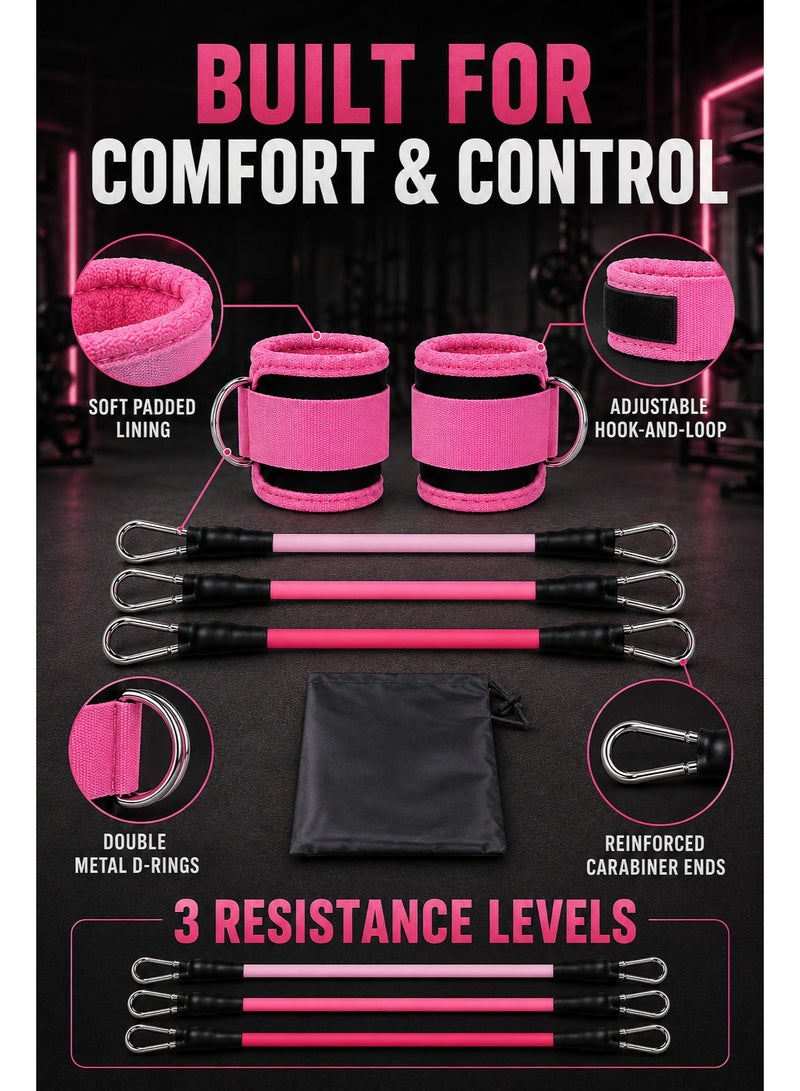 Strength Training Rigs,Ankle Resistance Bands with Cuffs,Ankle Bands for Working Out,Ankle Resistance Band for Leg,Booty Workout Equipment for Kickbacks Hip Fitness Training,Exercise Bands for Lift Women - Image 3