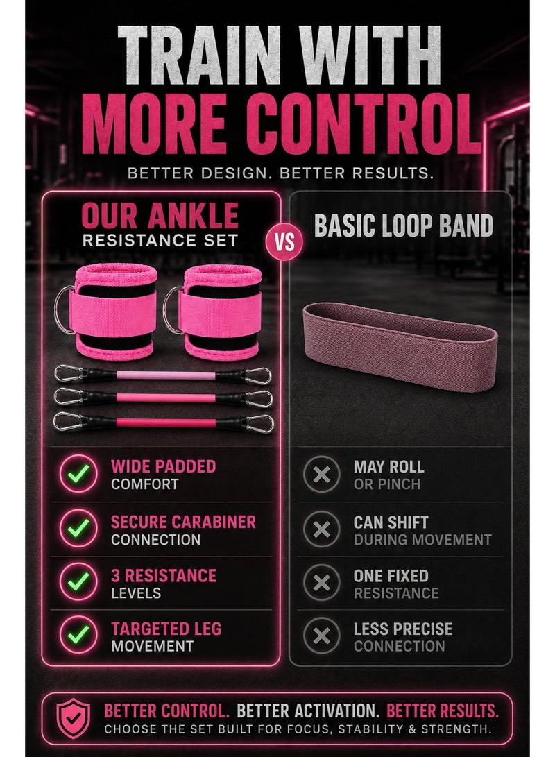 Strength Training Rigs,Ankle Resistance Bands with Cuffs,Ankle Bands for Working Out,Ankle Resistance Band for Leg,Booty Workout Equipment for Kickbacks Hip Fitness Training,Exercise Bands for Lift Women - Image 4