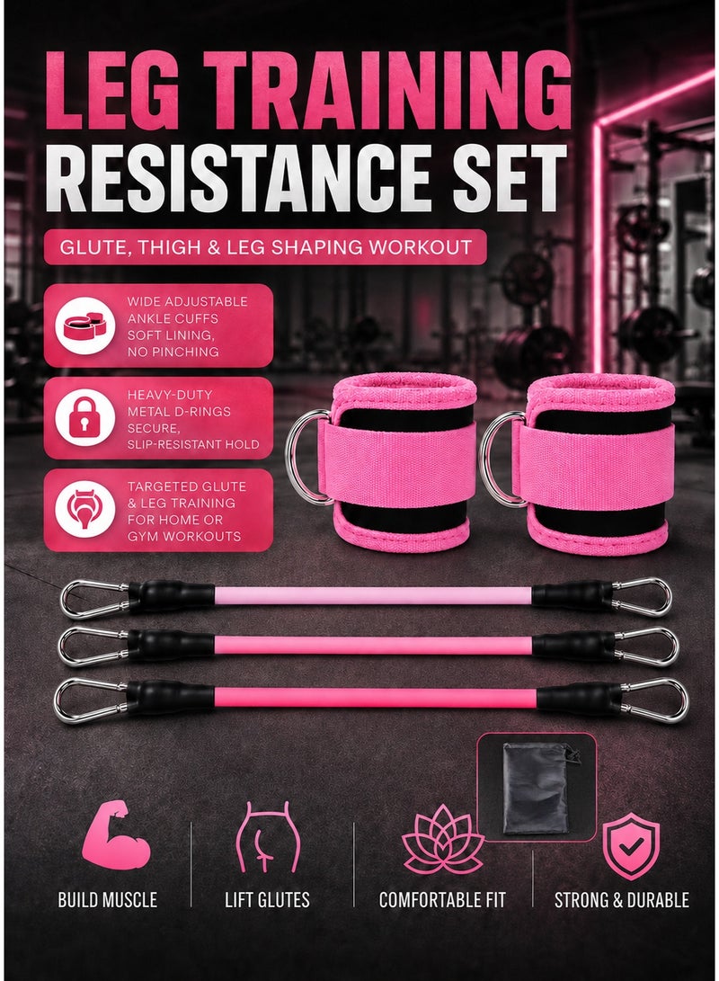 Strength Training Rigs,Ankle Resistance Bands with Cuffs,Ankle Bands for Working Out,Ankle Resistance Band for Leg,Booty Workout Equipment for Kickbacks Hip Fitness Training,Exercise Bands for Lift Women - Image 5