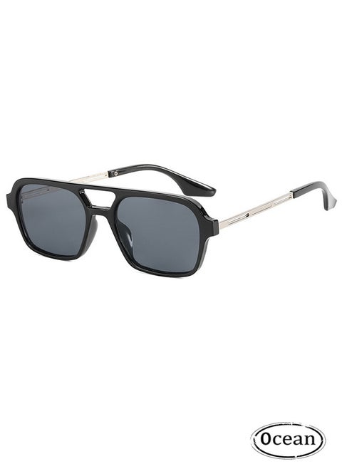 70S Retro Aviator Sunglasses for Women and Men, Classic Square Frame UV Protection Shades, Metal Design Eyewear, UV400 Protection