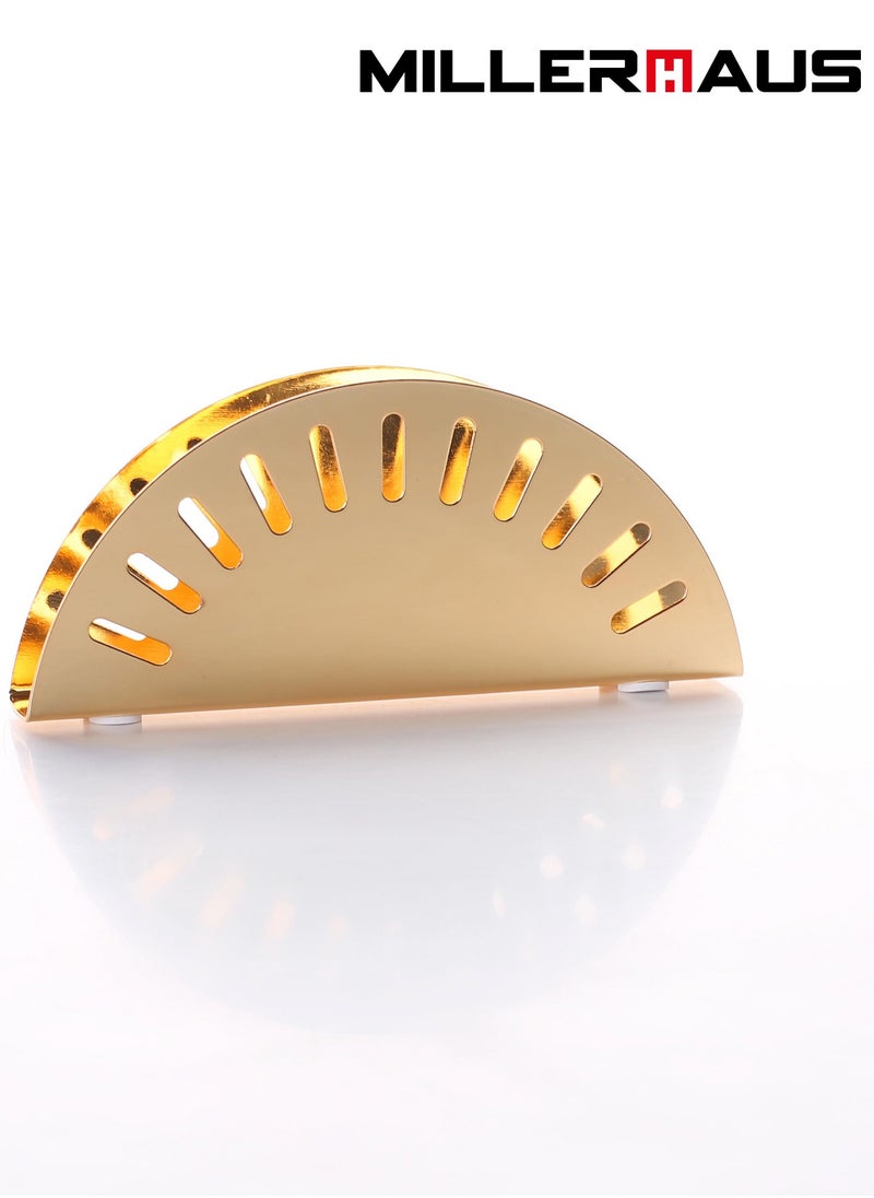 MILLERHAUS Millerhaus Half Moon Napkin Holder Gold color - Stainless Steel  - Image 1