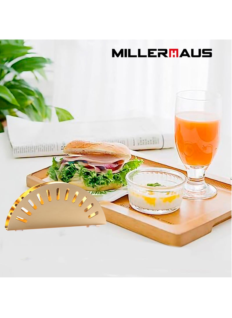 MILLERHAUS Millerhaus Half Moon Napkin Holder Gold color - Stainless Steel  - Image 3