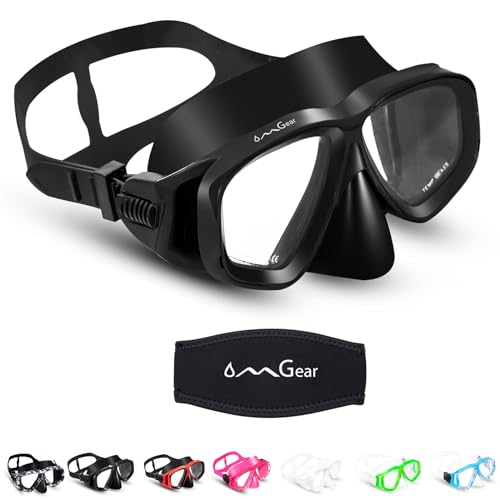 OMGear Junior Swimming Goggles with Nose Cover Adult Scuba Diving Mask Black Dive Glasses Snorkeling Goggles Snorkel Gear Kids Anti-Fog Swim Mask (Black) - Image 1