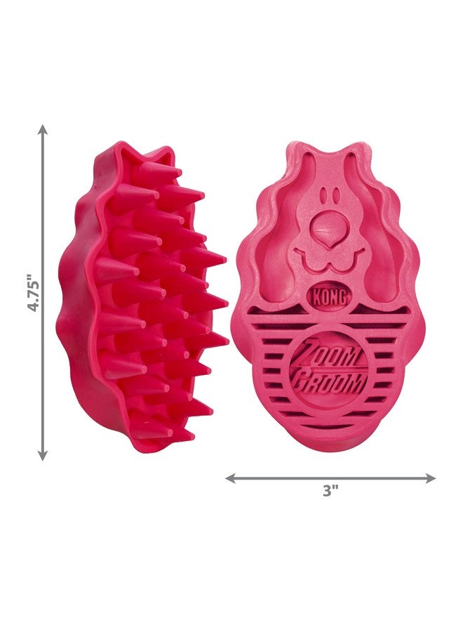 Kong Zoomgroom  Dog Brush For Grooming And Shampooing  Red Brush For Large Dogs - Image 4