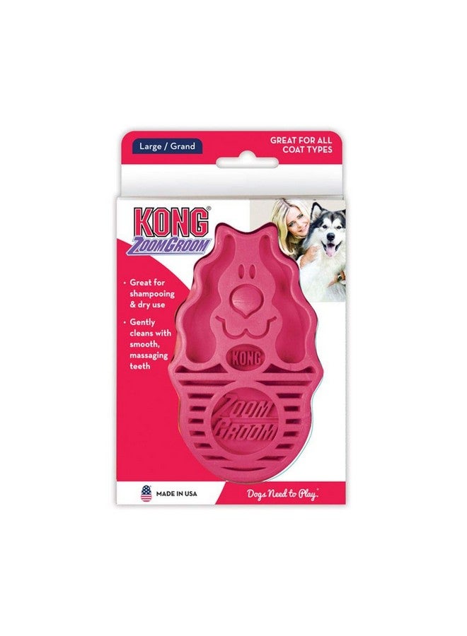 Kong Zoomgroom  Dog Brush For Grooming And Shampooing  Red Brush For Large Dogs - Image 3