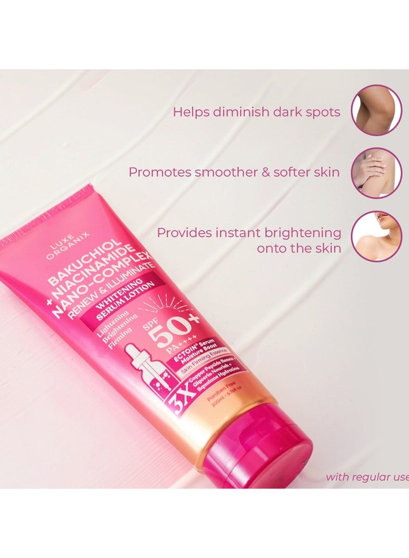 LUXE ORGANIX Luxe Organix Bakuchiol + Niacinamide Nano-Complex Serum Lotion SPF 50 200ml - Image 3