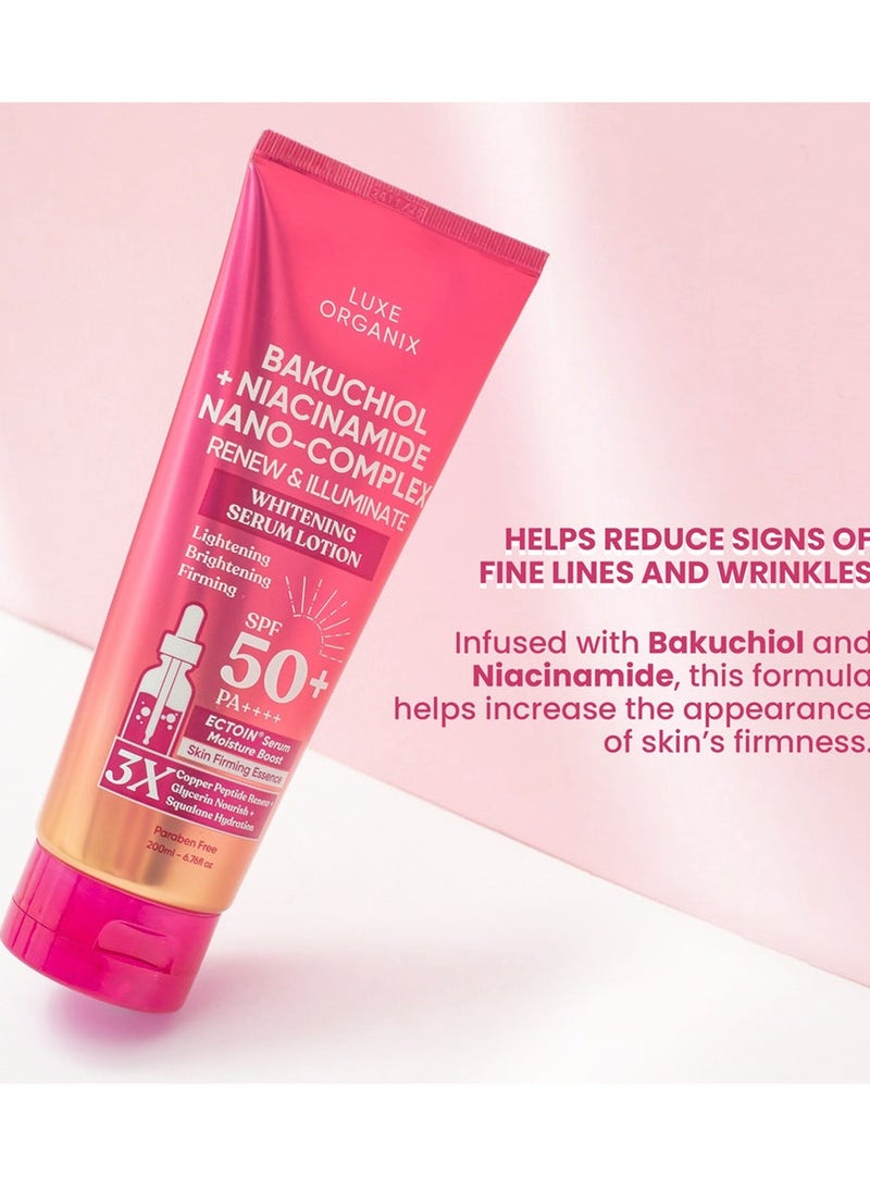LUXE ORGANIX Luxe Organix Bakuchiol + Niacinamide Nano-Complex Serum Lotion SPF 50 200ml - Image 5