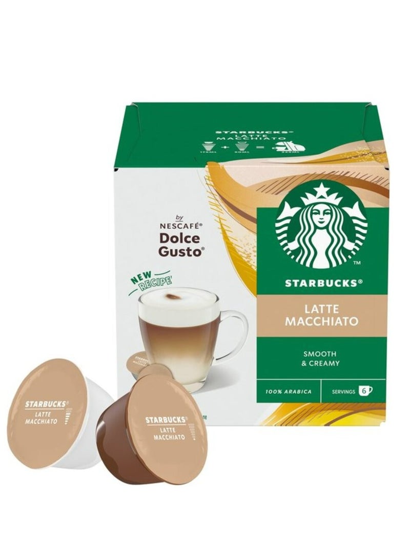 Starbucks Dolce Gusto Latte Macchiato 12 Coffee Capsules 129g - Image 1