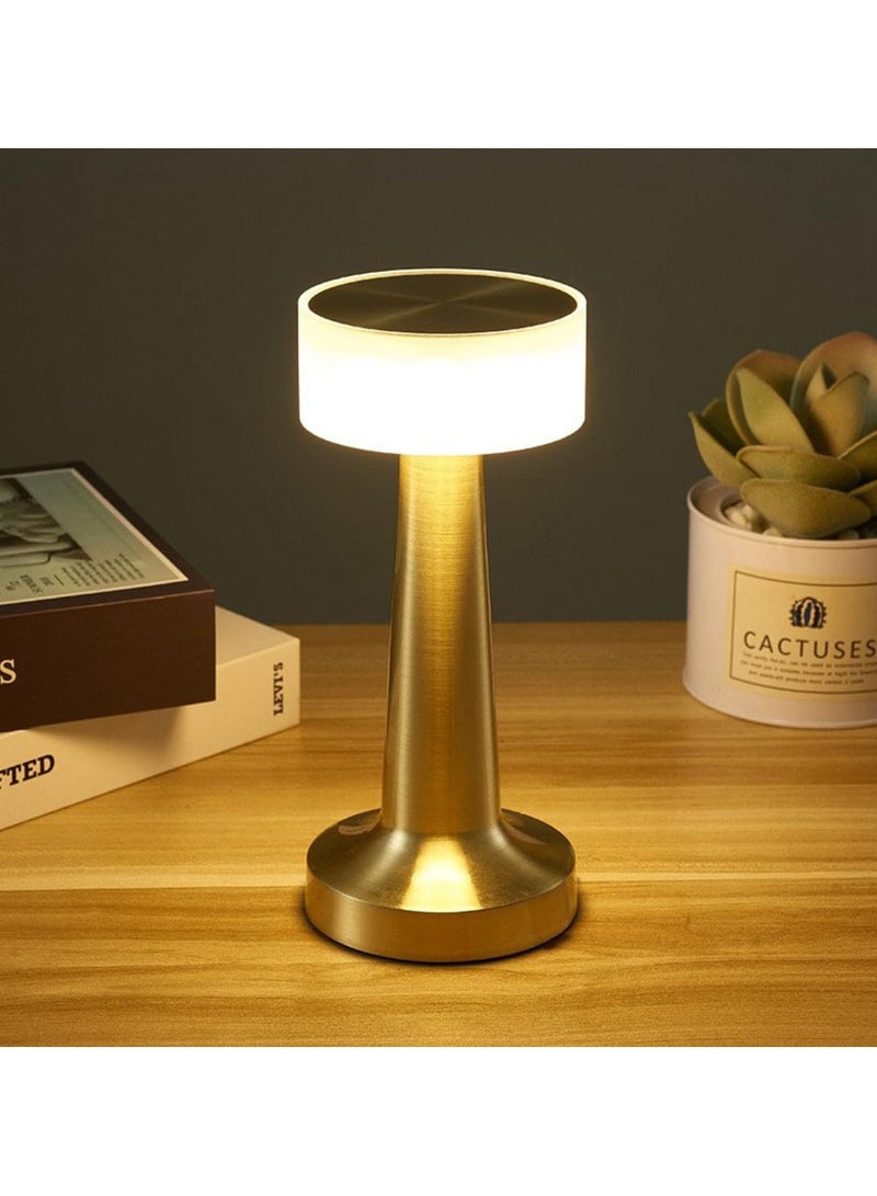 Brass Cordless Bar Table Lamp with Warm Lighting, Gold, 9*21 cm - Image 1