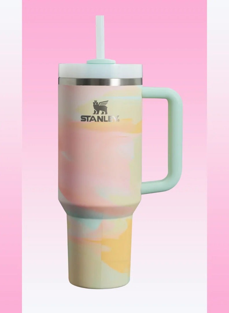 Stanley Stanley cup H2.0 Stainless Steel with Lid and Straw for Water Iced Tea,Coffee and Smoothie,Warm pink,40 oz - Image 1