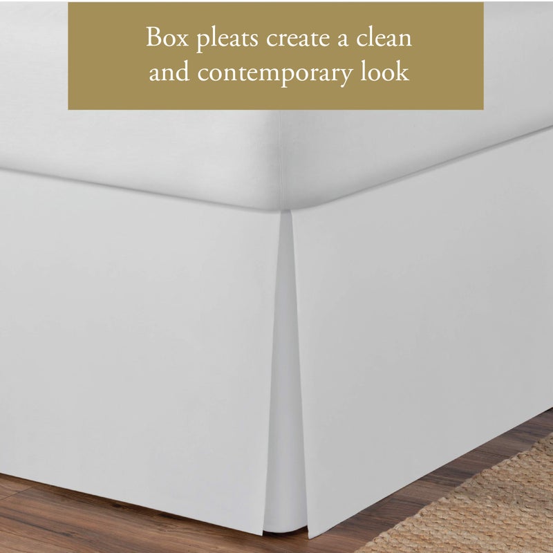 Levinsohn Luxury Hotel Tailored Bed Skirt, Box Pleats, 14 Inch Drop, Queen, White - Image 5