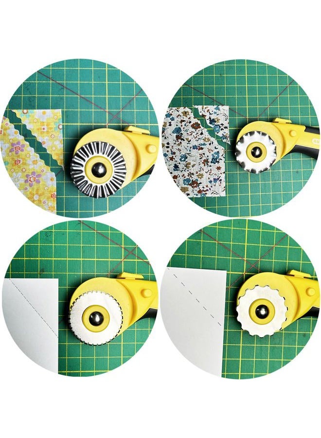 AUTOTOOLHOME 45mm Rotary Cutter with 9pcs Extra Blades Automatic Fabric Roller Cutter Perforator Crochet Edge Pinking Rotary Blades for Quilting, Sewing, Crafting - Image 5