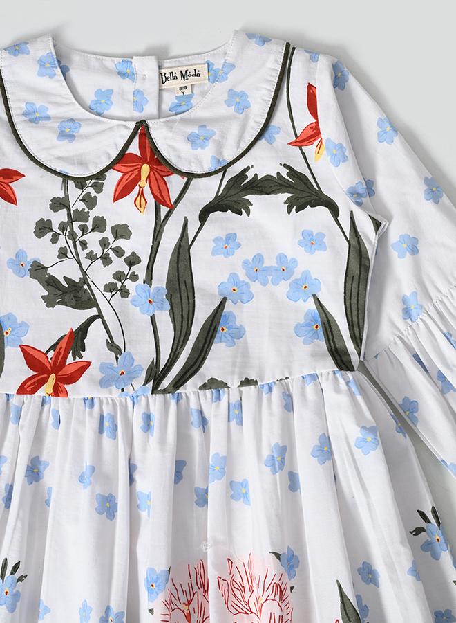 BELLA MODA Floral Peter Pan Dress - Image 4