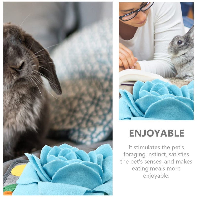 2Pcs Dog Snuffle Mat Round Training Food Pad Bunny Kitten Chew Toy Polar Fleece Blanket - Image 3