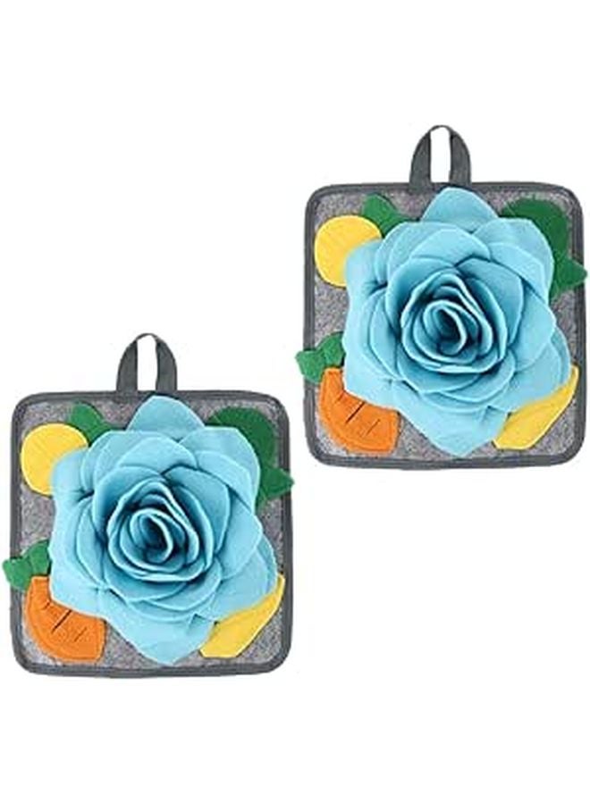 2Pcs Dog Snuffle Mat Round Training Food Pad Bunny Kitten Chew Toy Polar Fleece Blanket - Image 1