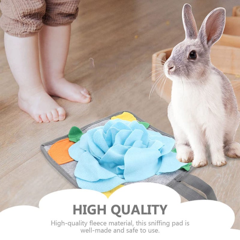 2Pcs Dog Snuffle Mat Round Training Food Pad Bunny Kitten Chew Toy Polar Fleece Blanket - Image 4