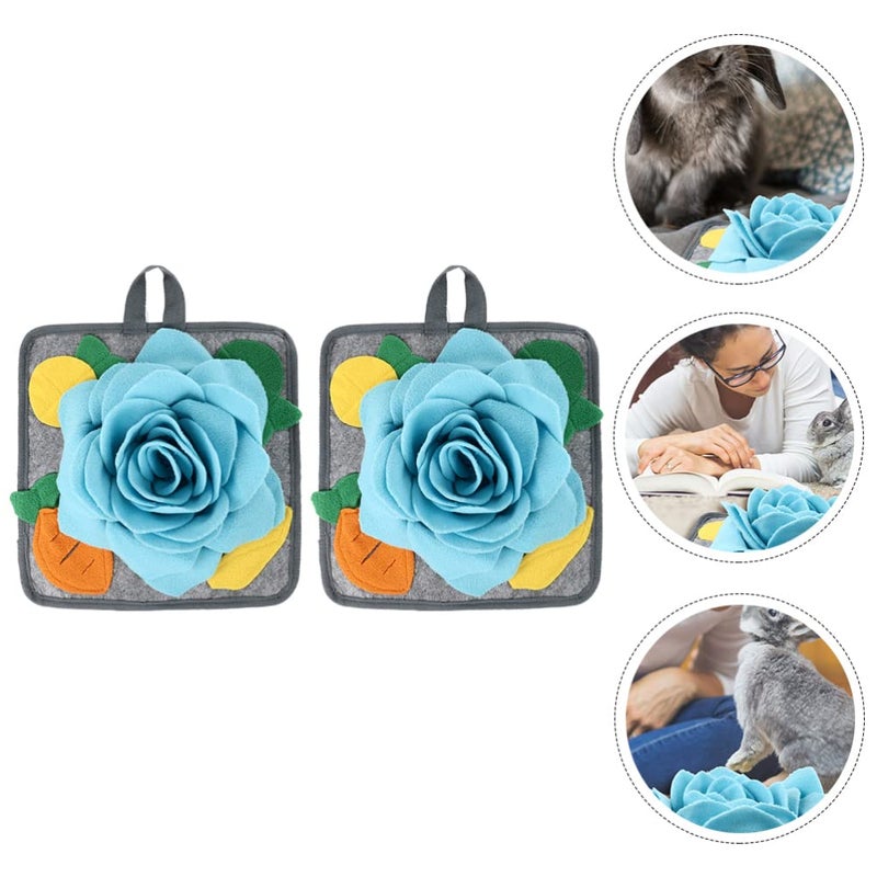 2Pcs Dog Snuffle Mat Round Training Food Pad Bunny Kitten Chew Toy Polar Fleece Blanket - Image 5