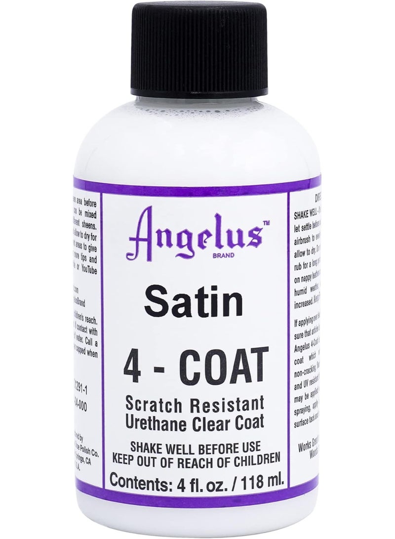 Angelus Angelus Satin 4-Coat Scratch-Resistant Leather Sealer – Durable, Flexible, Clear Coat Protection for Leather Shoes, Bags, Jackets & More - Satin Finish - 4 Fl Oz - Image 1