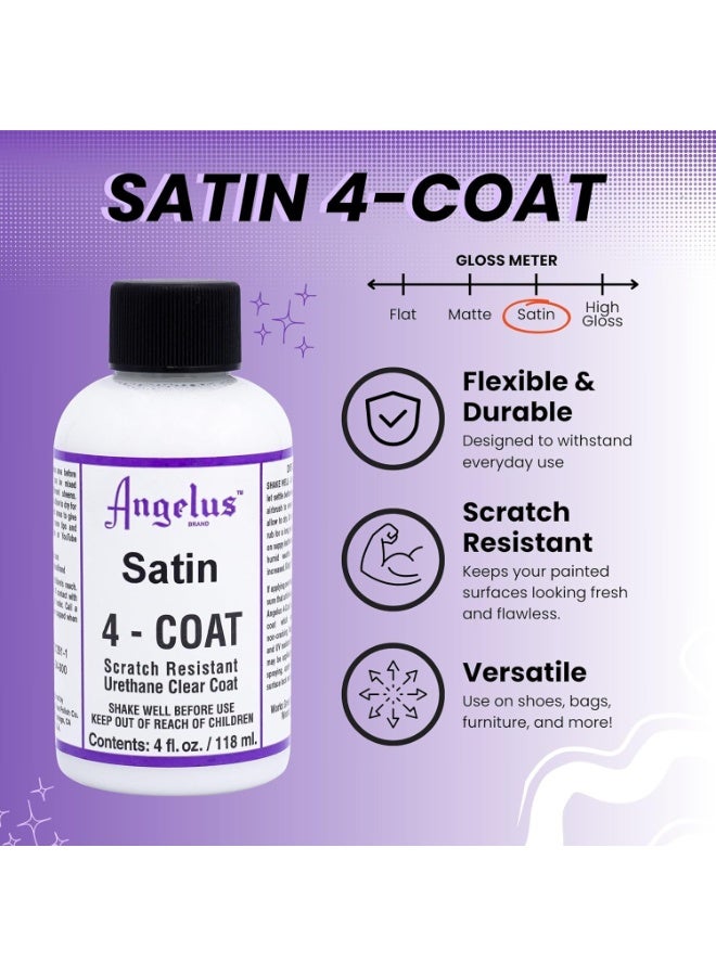 Angelus Angelus Satin 4-Coat Scratch-Resistant Leather Sealer – Durable, Flexible, Clear Coat Protection for Leather Shoes, Bags, Jackets & More - Satin Finish - 4 Fl Oz - Image 2
