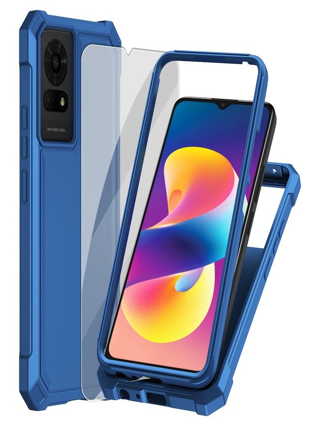Ailiber for TCL T434D Phone Case, TCL K24 Case with Screen Protector, Dual Layer Protective, Shockproof Corner TPU Bumper, Slim Silicone Heavy Duty Cover for TCL K24/K23/50 LE-Blue - Image 1