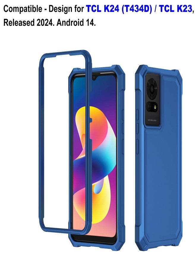 Ailiber for TCL T434D Phone Case, TCL K24 Case with Screen Protector, Dual Layer Protective, Shockproof Corner TPU Bumper, Slim Silicone Heavy Duty Cover for TCL K24/K23/50 LE-Blue - Image 2