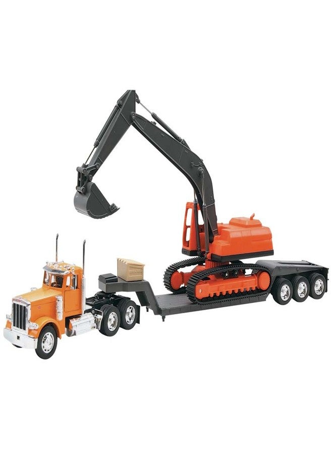 NewRay 1:32 Scale Peterbilt 379 Big Rig W/ Backhoe - Image 1
