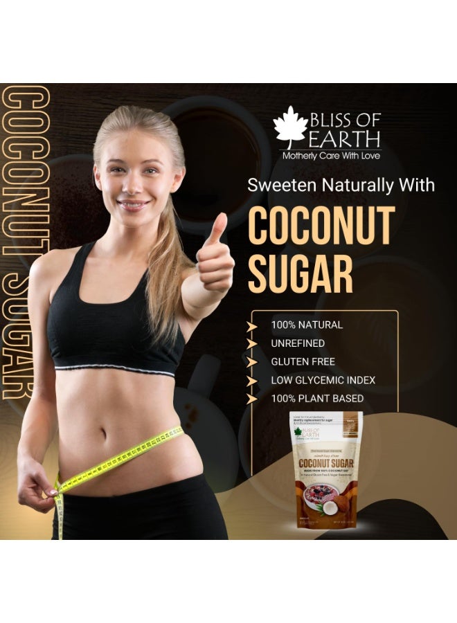 بليس اوف ايرث 1رطل سكر جوز الهند العضوي 454 جم | محلّي طبيعي غير مكرر ونباتي | بديل السكر الخالي من الغلوتين والمناسب لنظام كيتو الغذائي | بديل السكر الطبيعي للقهوة والشاي والخبز والمشروبات المخفوقة - Image 3