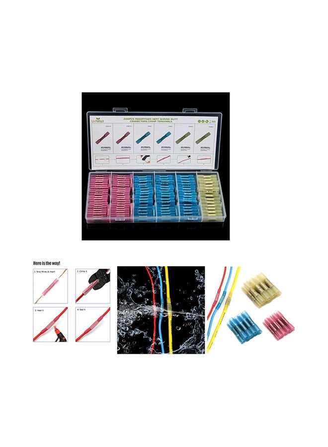 NIBEMINENT 200-Piece Solderless Wire Connectors Set multicolour - Image 2