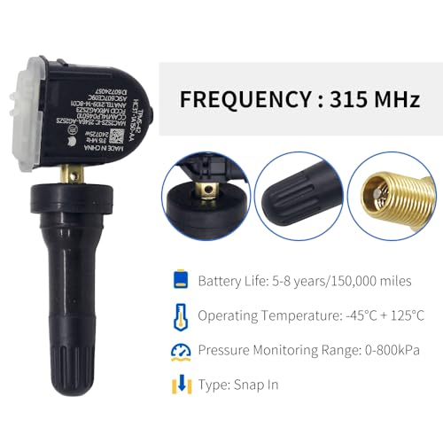 HANSHUO TPMS Sensor, 315MHZ Tire Pressure Monitor Sensors for Ford Fusion Lincoln, Ford Expedition Fusion F-Series SD, Lincoln MKC MKZ, Navigator HC3T1A180AB.(TPMS-HC3T) - Image 4