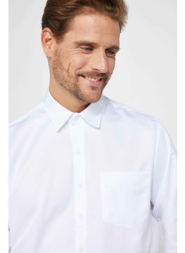 Tudors Classic Fit Comfortable Cut Easy Iron Sweat Absorbent Breathable Texture Tie Holder Four Seasons White Men's Shirt  - Image 3