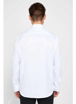 Tudors Classic Fit Comfortable Cut Easy Iron Sweat Absorbent Breathable Texture Tie Holder Four Seasons White Men's Shirt  - Image 5