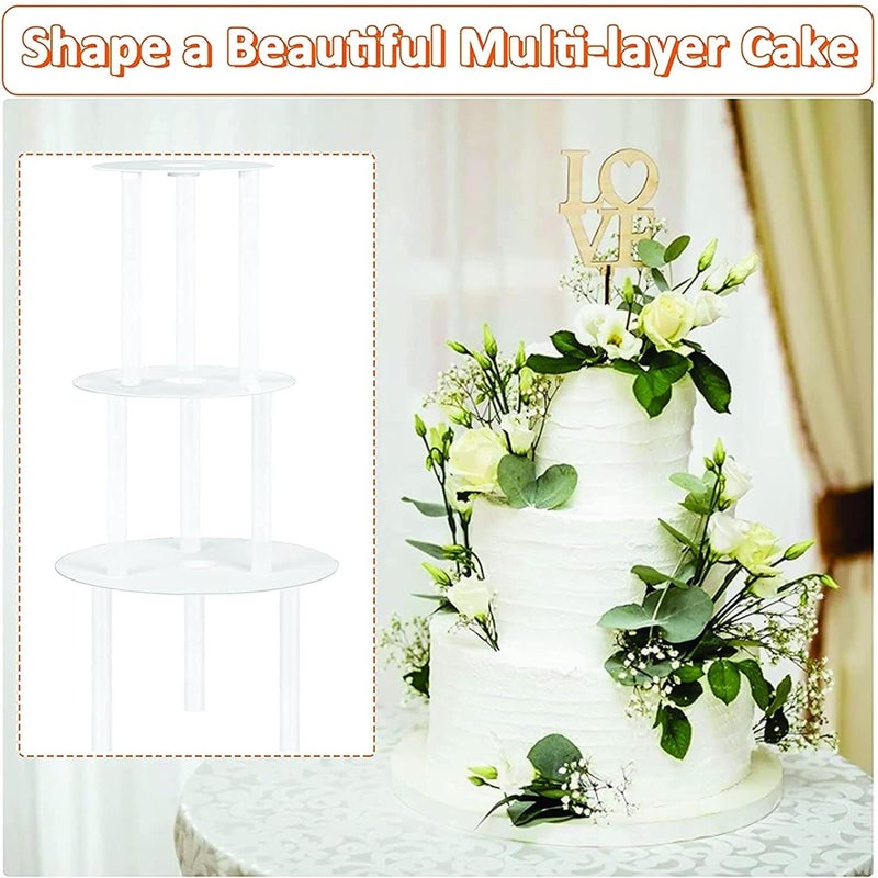 Bake House Plastic White Dowel Rods for Tiered Cake Construction 30 cm x 1 cm 16 Pieces 8 x 2 pack off 16  - Image 3