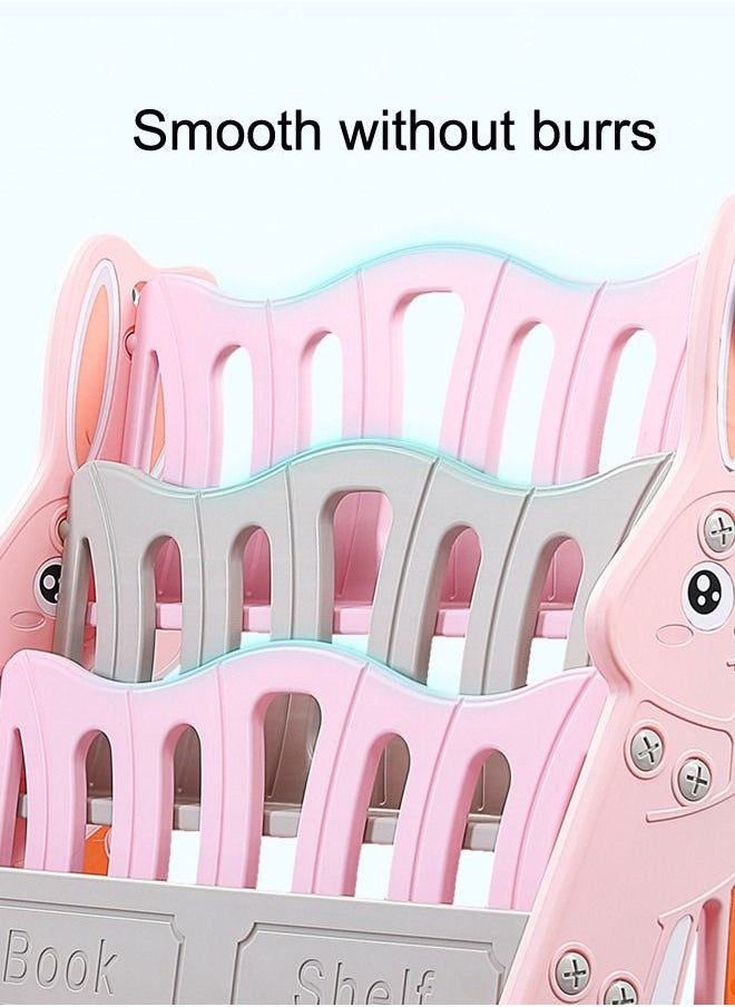 XIANGYU Indoor Plastic Pink Rabbit Shaped Toys Storage Kids Book Shelf  - Image 4