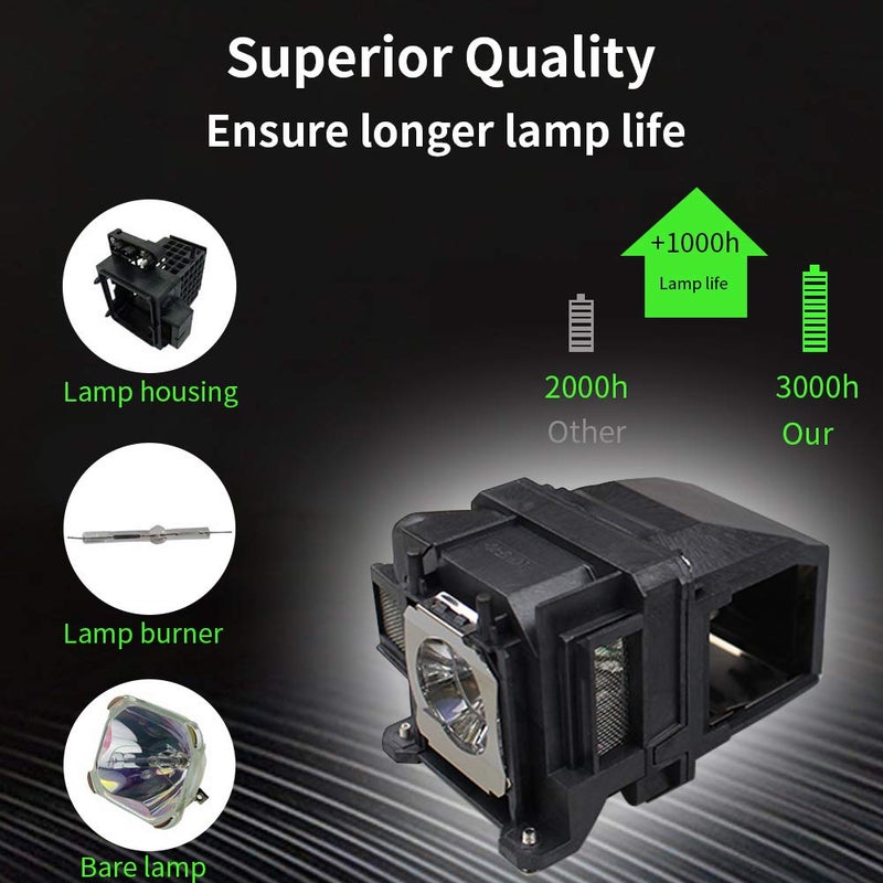 Molgoc Replacement Lamp for Projector,Compatible with EPSON ELPLP88 V13H010L88,EX7240,EX3240 EX9200 EX5240 Projector. - Image 2