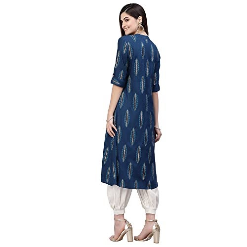 Stylum Women's Block Printed Rayon A-Line Kurta - Image 2
