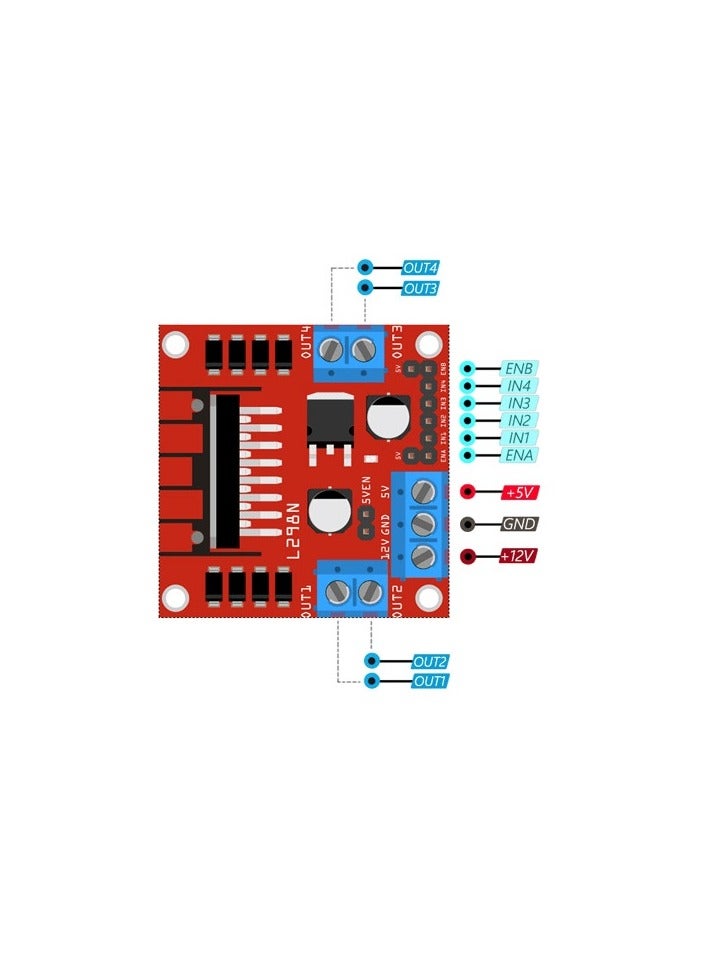 L298N Dual H-Bridge Motor Driver, compatible with Arduino, Raspberry Pi  - Image 2
