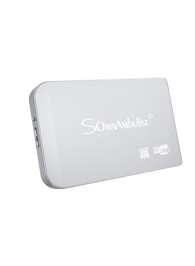 2.5-inch SATA Serial Hard Disk Box Supports 2TB Hard Disk Screw-free Installation USB2.0 External Mobile Hard Disk Box-Color:YD04 Silver Mobile Hard Disk Box