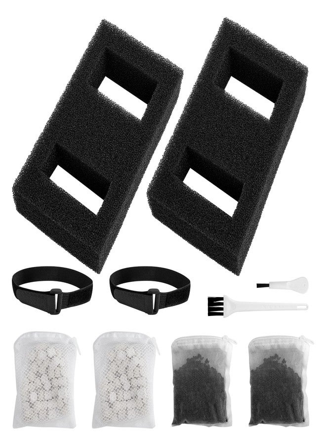 Trdzi Aquarium Filter Media for Fluval SPEC, EVO, Betta and Flex Desktop Aquarium Series - Fish Tank Accessories Includes 2 Carbon Filter Refills, 2 Foam Filter Block(A1376), 2 Ceramic Rings & 2 Filter Cord - Image 1
